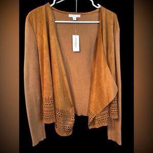 Westport 1962 faux suede sweater with eyelet cutout Size Medium